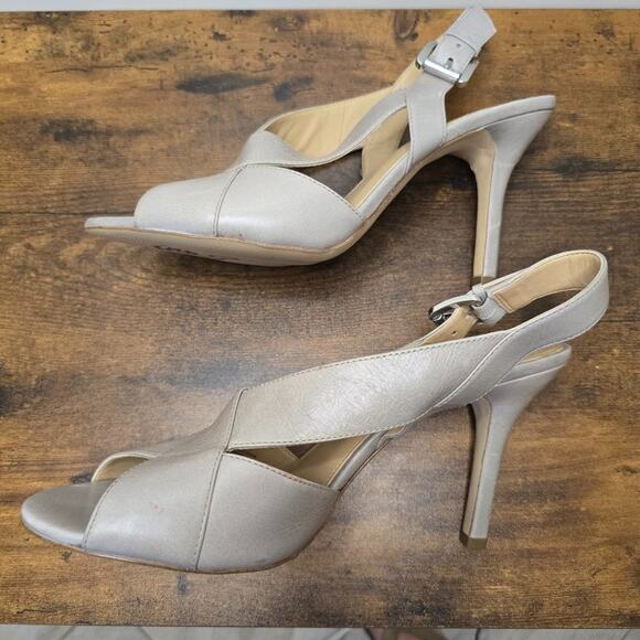 Michael Kors Becky Grey Strappy Stiletto in Pearl Size 10 - Picture 6 of 7